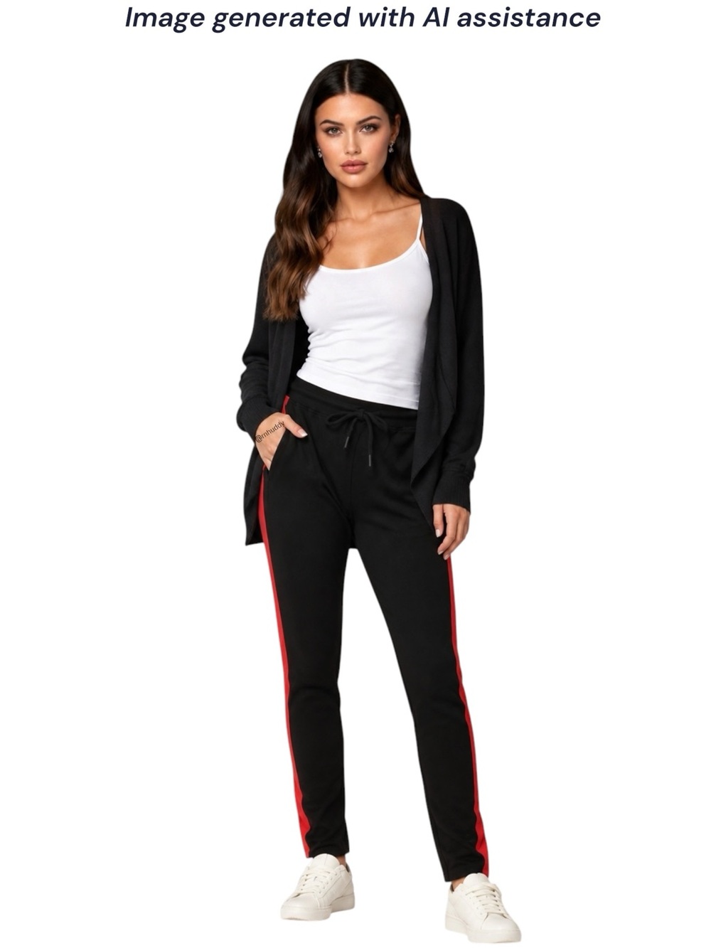 NWT LF Seek the Label M black with red side stripe jogger